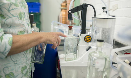 Bottling Brighton Gin in action Bottling Brighton Gin in action