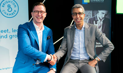 Kamal Ahmed and James Dempster at Brighton Summit