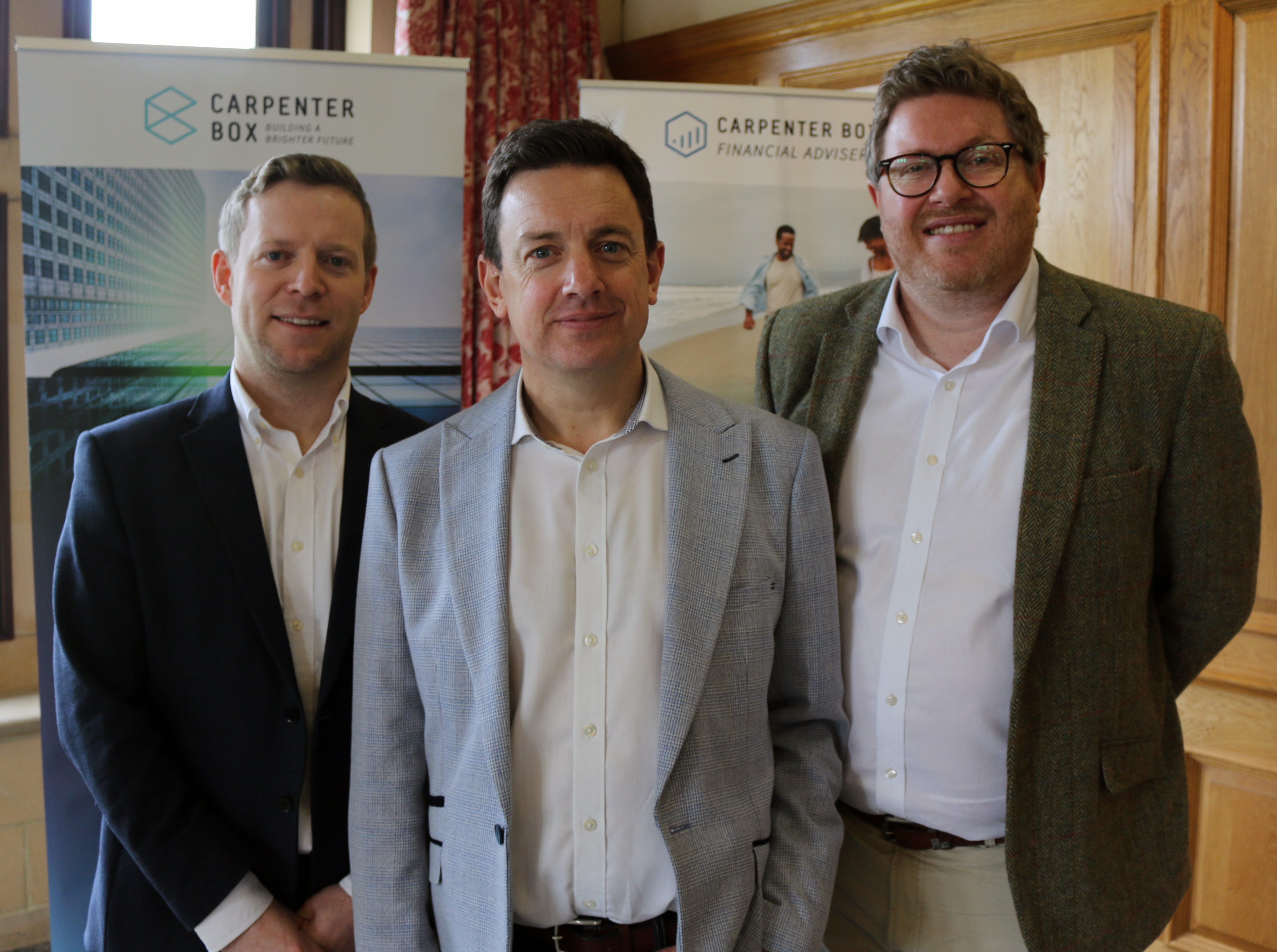 Carpenter Box Investment and Tax Event: Left to Right, Adam Burniston, Roy Thompson and David Crowter