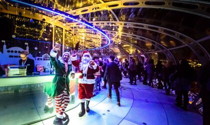 Christmas party on BA i360 pod Christmas party on BA i360 pod