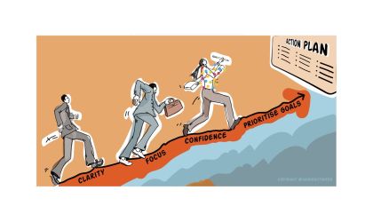 'Develop your Business Action Plan'. Illustration for networking and coaching event for 'Heads-up Coaching' 'Develop your Business Action Plan'. Illustration for networking and coaching event for 'Heads-up Coaching'