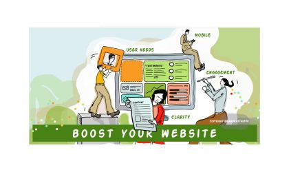 'Make your website work for you'. Illustration for networking and coaching event for 'Heads-up Coaching' 'Make your website work for you'. Illustration for networking and coaching event for 'Heads-up Coaching'