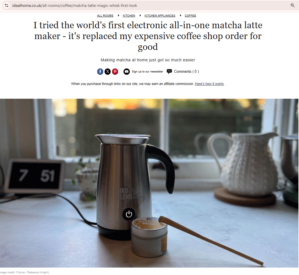 I tried the world's first electric all-in-one matcha latte maker - it's replaced my expensive coffee shop order for good. Bird & Blend x Dualit. Making matcha at home just got so much easier. I tried the world's first electric all-in-one matcha latte maker - it's replaced my expensive coffee shop order for good. Bird & Blend x Dualit. Making matcha at home just got so much easier.