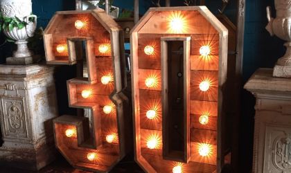 Light Up Numbers Rustic 30