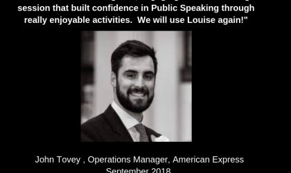 Testimony from Amex after Public Speaking workshop Testimony from Amex after Public Speaking workshop